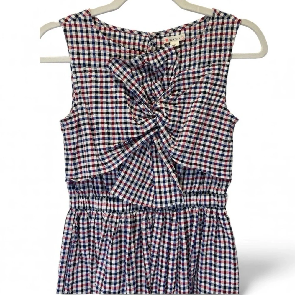 Crewcuts Plaid Seersucker Checkered Sleeveless with Twist Bodice Dress size 12